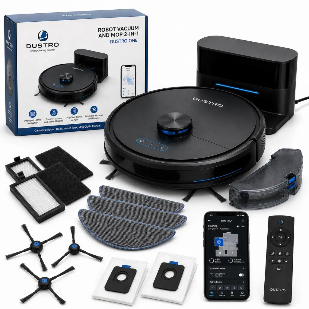 Komplettes Dustro™ Saugroboter-Set